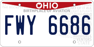 OH license plate FWY6686