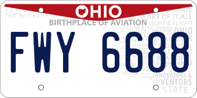 OH license plate FWY6688