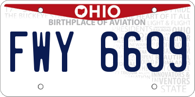 OH license plate FWY6699