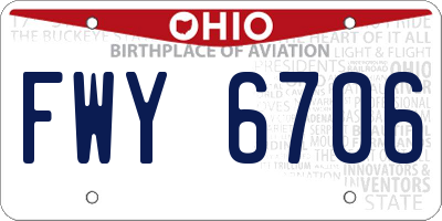 OH license plate FWY6706
