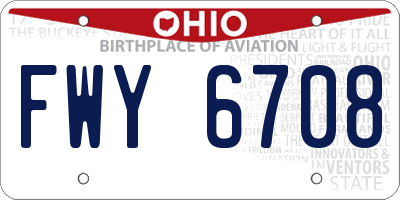OH license plate FWY6708