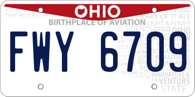 OH license plate FWY6709