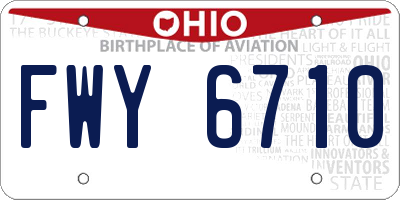 OH license plate FWY6710