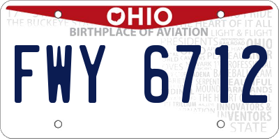 OH license plate FWY6712