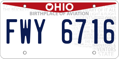 OH license plate FWY6716