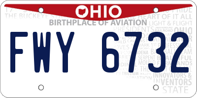 OH license plate FWY6732