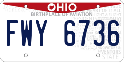 OH license plate FWY6736