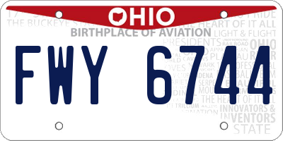 OH license plate FWY6744