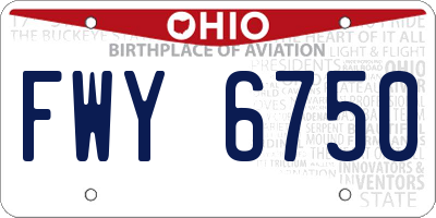 OH license plate FWY6750