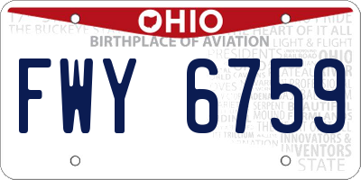 OH license plate FWY6759
