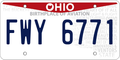 OH license plate FWY6771