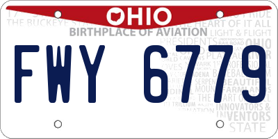 OH license plate FWY6779