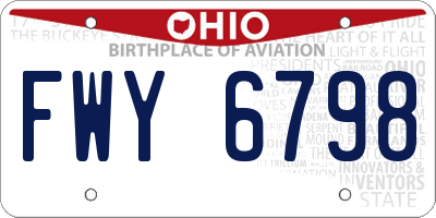 OH license plate FWY6798