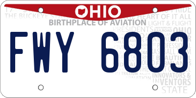 OH license plate FWY6803