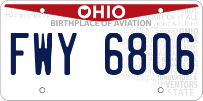 OH license plate FWY6806