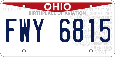 OH license plate FWY6815