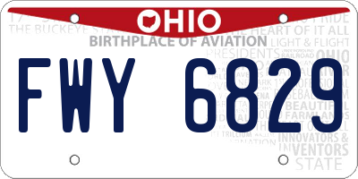 OH license plate FWY6829