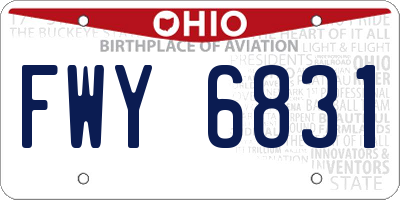 OH license plate FWY6831