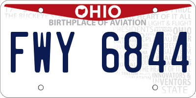OH license plate FWY6844