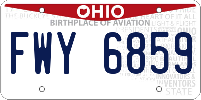 OH license plate FWY6859