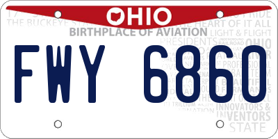 OH license plate FWY6860