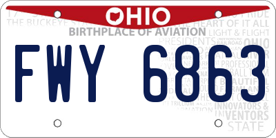 OH license plate FWY6863