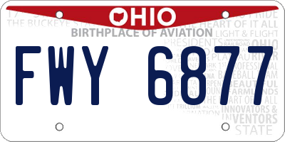 OH license plate FWY6877
