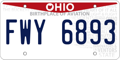OH license plate FWY6893