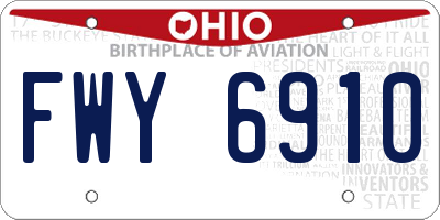OH license plate FWY6910