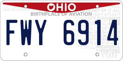 OH license plate FWY6914
