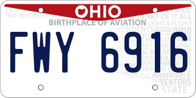 OH license plate FWY6916