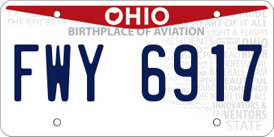 OH license plate FWY6917