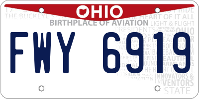 OH license plate FWY6919