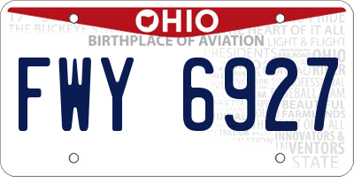 OH license plate FWY6927