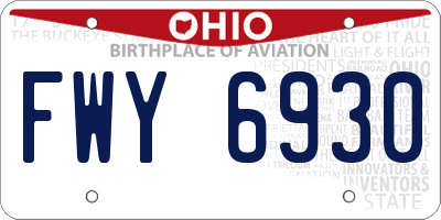 OH license plate FWY6930