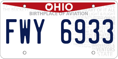 OH license plate FWY6933