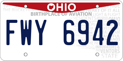 OH license plate FWY6942