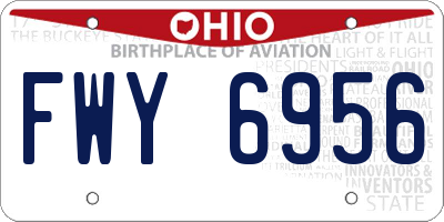 OH license plate FWY6956