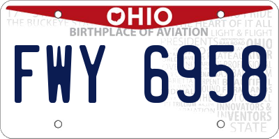 OH license plate FWY6958