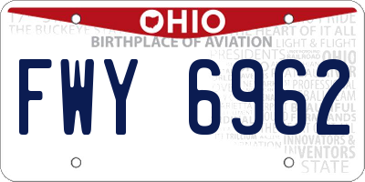 OH license plate FWY6962
