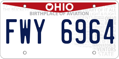 OH license plate FWY6964