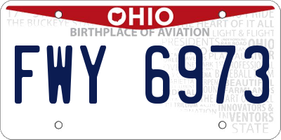 OH license plate FWY6973
