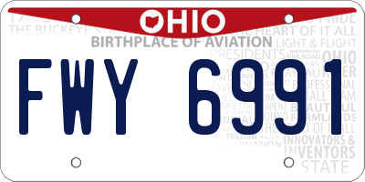 OH license plate FWY6991
