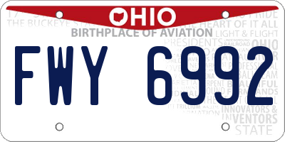 OH license plate FWY6992
