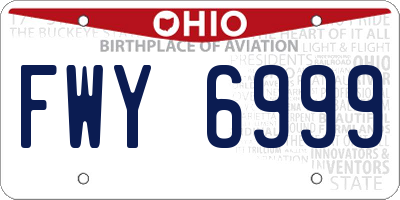 OH license plate FWY6999