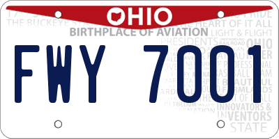 OH license plate FWY7001