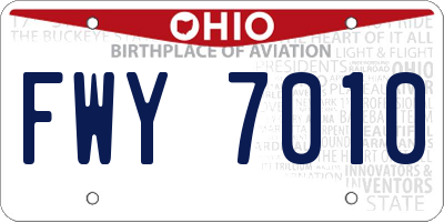 OH license plate FWY7010