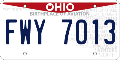 OH license plate FWY7013