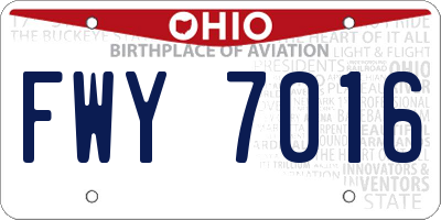 OH license plate FWY7016
