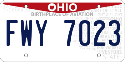 OH license plate FWY7023
